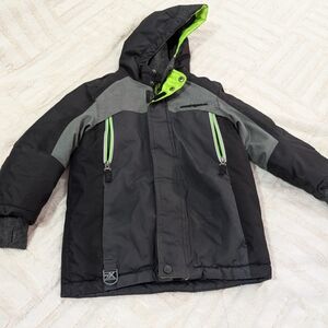Kids Black and Gray Jacket with Green Accents
